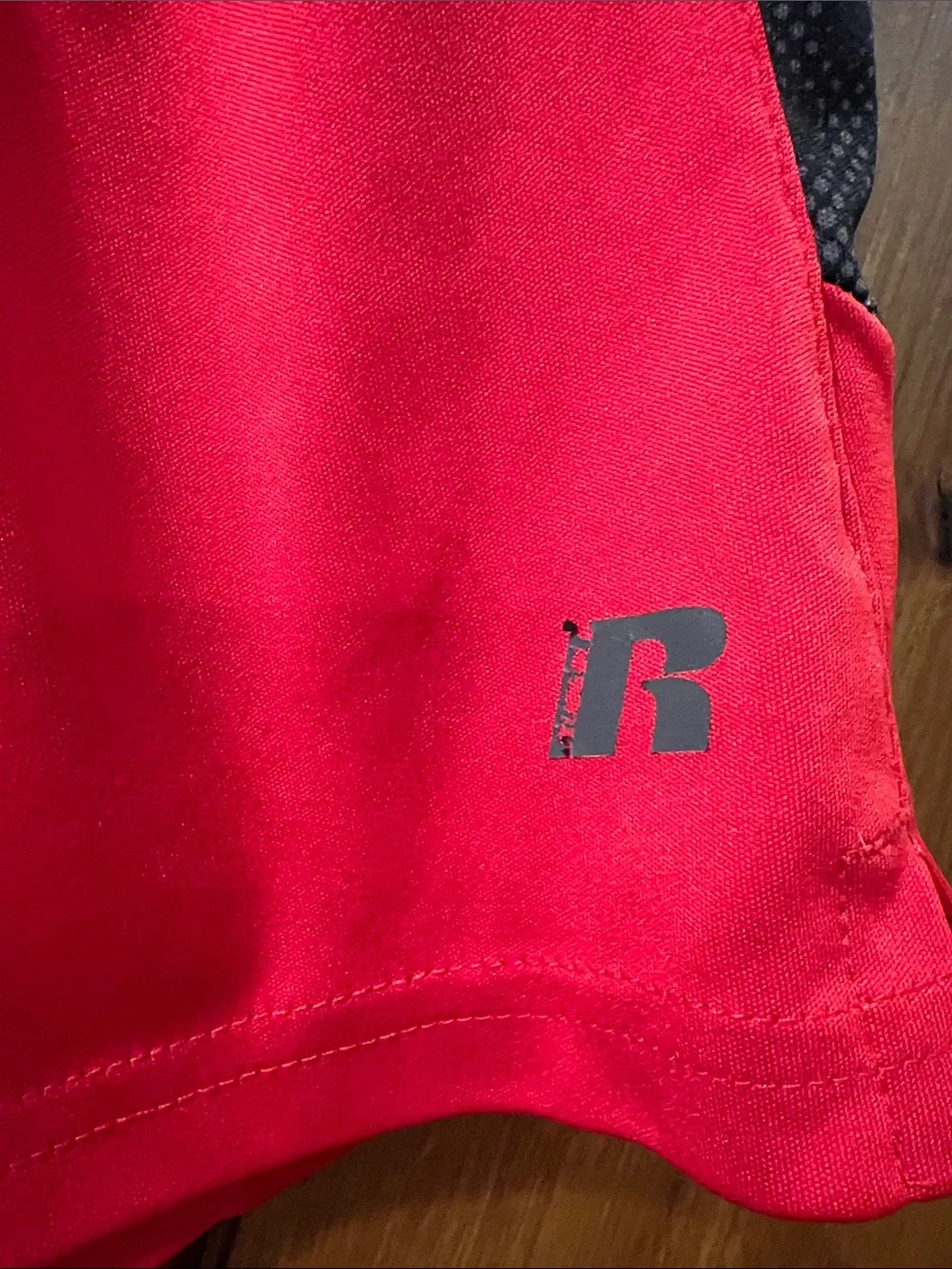 Russell Athletic Red with Black Side Panel Boy’s Athletic Shorts
